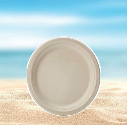Platos descartables blancos resistentes para comidas y eventos.