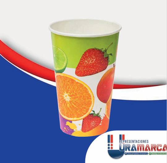 Vasos polipapel 21 oz para jugo en Lima Perú, ideales para bebidas frías. Venta por mayor en Descartables Uramarca.